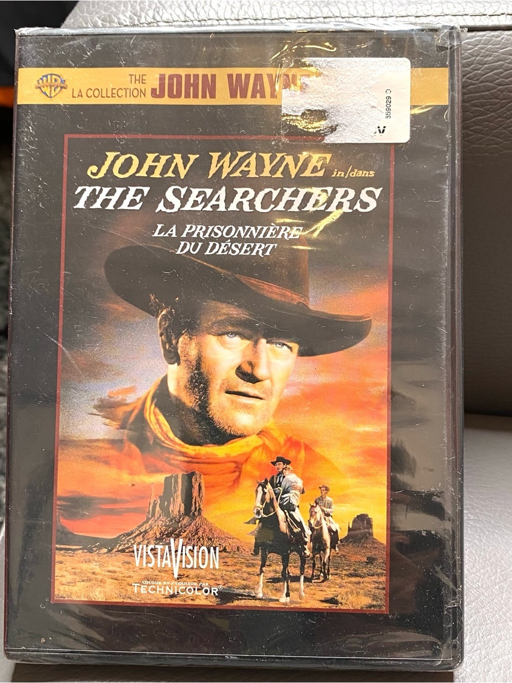 John Wayne "The Searchers" DVD — Black & Orange Western Cover